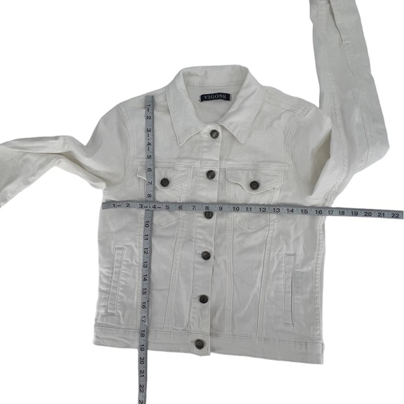 Vigoss White Jean Jacket Size Small Women's - Picture 4 of 5